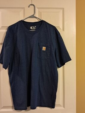 Carhartt Men's Size L Loose Fit Navy Pocket T-Shirt